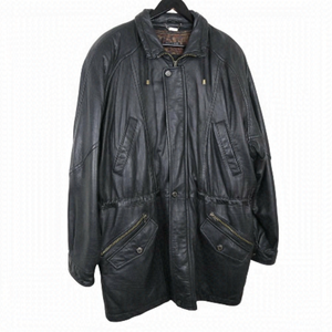 Danier Vintage Leather Olefin Oversized Filled Men's Jacket 80s Black Size M Y2K